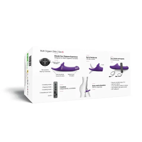 Вибронасадка для страпона с вакуумной стимуляцией Strap-On-Me Multi Orgasm Dildo S Purple