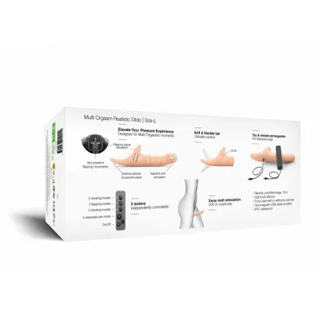 Вібронасадка для страпону з вакуумною стимуляцією Strap-On-Me Multi Orgasm Realistic Dildo L Vanilla