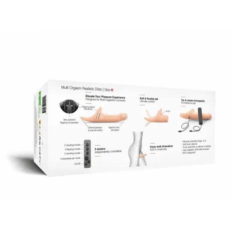 Вибронасадка для страпона с вакуумной стимуляцией Strap-On-Me Multi Orgasm Realistic Dildo M Vanilla
