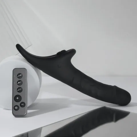 Вибронасадка для страпона с вакуумной стимуляцией Strap-On-Me Multi Orgasm Realistic Dildo XL Black