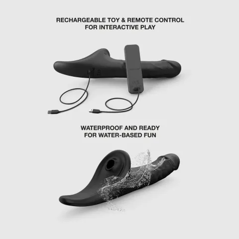 Вибронасадка для страпона с вакуумной стимуляцией Strap-On-Me Multi Orgasm Realistic Dildo XL Black