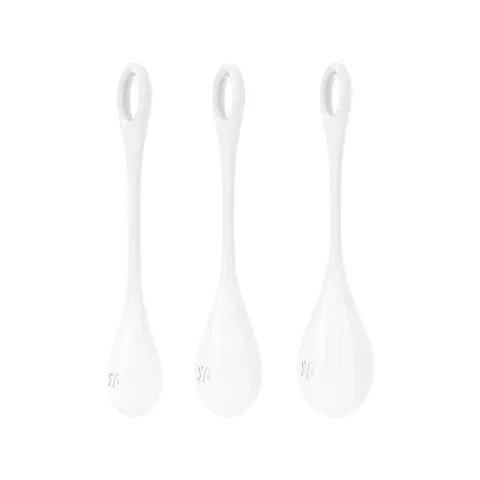 Набір йоні намистин Satisfyer Yoni Power 1 White, діаметр 2-2,5-3см, вага 22-46-74гр