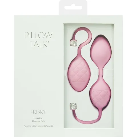 Розкішні вагінальні кульки PILLOW TALK - Frisky Pink з кристалом, діаметр 3,2 см, вага 49-75гр