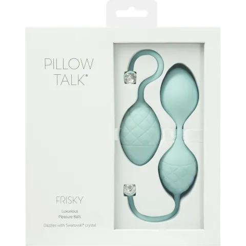 Розкішні вагінальні кульки PILLOW TALK - Frisky Teal з кристалом, діаметр 3,2 см, вага 49-75 гр