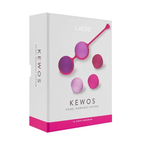 Вагинальные шарики Liebe Kewos — Cerise/Candy Violet, 5 шариков в наборе, 15, 25, 35, 45 и 55 г