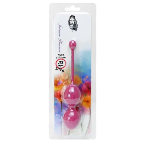 Вагинальные шарики — Silicone Kegel Balls Dark Pink, 32 мм, 200 г