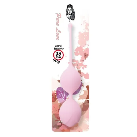Вагинальные шарики — Silicone Kegel Balls Light Pink, 36 мм, 90 г