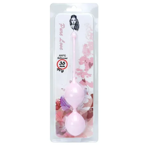 Вагинальные шарики — Silicone Kegel Balls Light Pink, 36 мм, 90 г