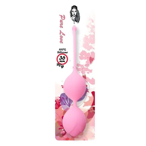 Вагінальні кульки - Silicone Kegel Balls Pink, 36 мм, 90 г