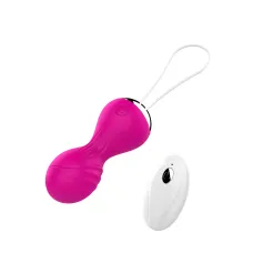 Вагінальні кульки - Vibrating Silicone Kegel Balls USB 10 Function / Remote control -Pink