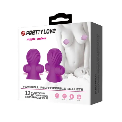 Вакуумна помпи для сосків - Pretty Love Nipple Sucker Purple