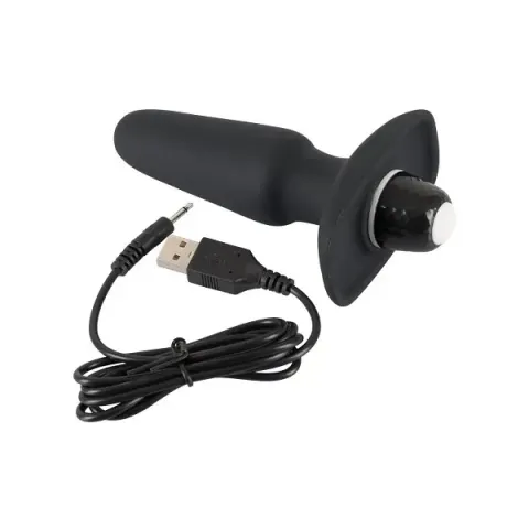 Анальна пробка з вібрацією - Sweet Smile Rechargeable Butt Plug, чорна