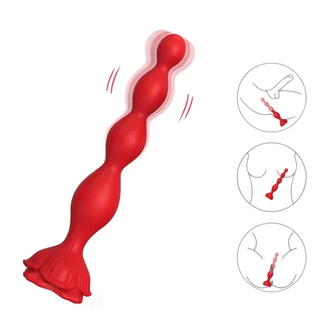 Анальний стимулятор - Rosestick Red, 9 Vibration Functions