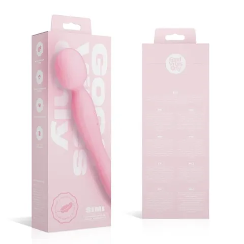 Двосторонній масажер-вібратор Good Vibes Only – SIMI Double-Sided Wand Vibrator Soft Silicone – Pink