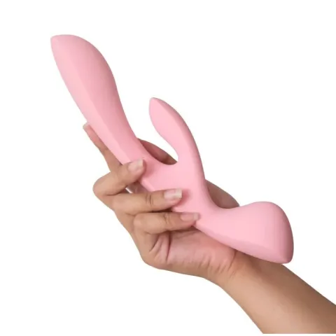 Двосторонній вібратор-кролик Satisfyer Triple Oh Pink, 3 мотори, руків’я-масажер