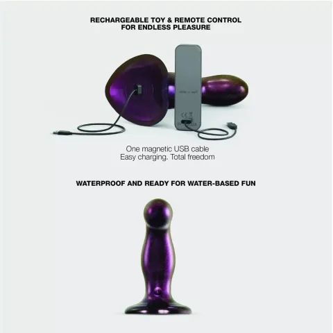 Вибрирующее дилдо Strap-on-Me FINGERING AND VIBRATING DILDO - M - PURPLE, с манящим движением