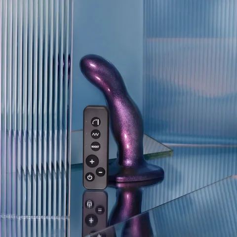Вибрирующее дилдо Strap-on-Me FINGERING AND VIBRATING DILDO - M - PURPLE, с манящим движением