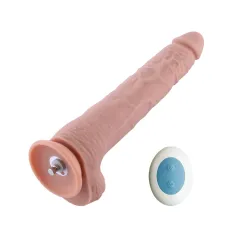 Фаллоимитатор 11,8″ с вибрацией для секс-машин Hismith Silicone Dildo with Vibe, KlicLok, пульт ДК
