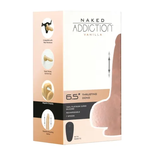 Фаллоимитатор-пульсатор Naked Addiction 6,5″ Thrusting Dong With Remote, движения вперед-назад, пульт ДУ