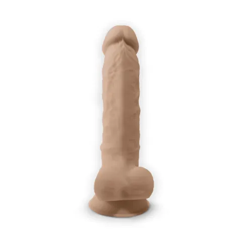 Вибрирующий фаллоимитатор SilexD Vetus Vibro Flesh (MODEL 1, размер 8 дюймов) + LRS, двухслойный, диаметр 4,2 см