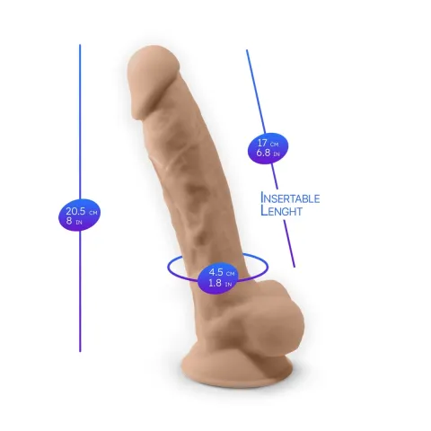 Вибрирующий фаллоимитатор SilexD Vetus Vibro Flesh (MODEL 1, размер 8 дюймов) + LRS, двухслойный, диаметр 4,2 см