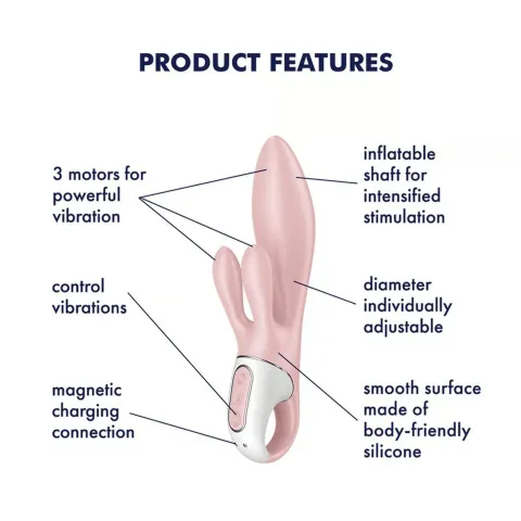 Вакуумний кліторальний стимулятор - Satisfyer Air Pump Bunny 3 Рожевий