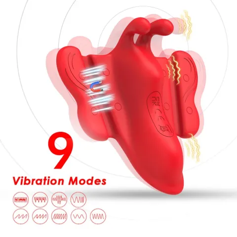 Кліторальний стимулятор - Butterfly Kiss Remote Clitoral Stimulator Red