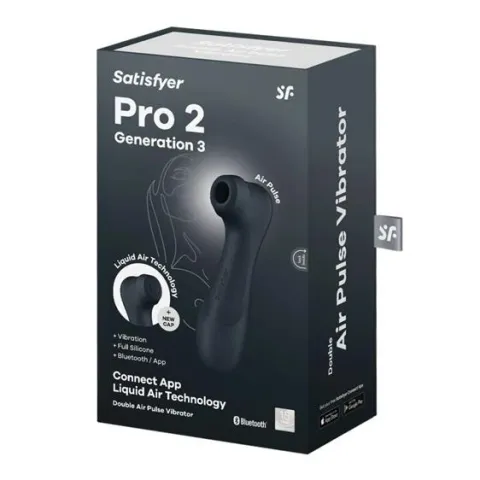 Кліторальний стимулятор - Satisfyer Pro 2 Generation 3 With Liquid Air Black Bluetooth/(App)