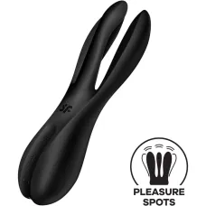Кліторальний вібратор Satisfyer Threesome 2 Black, 3 гнучкі пальчики, 3 мотори