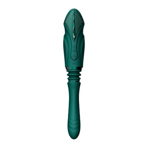 Компактная смарт-секс-машина Zalo – Sesh Turquoise Green, 2 насадки, пульт ДУ, кристалл Swarovski