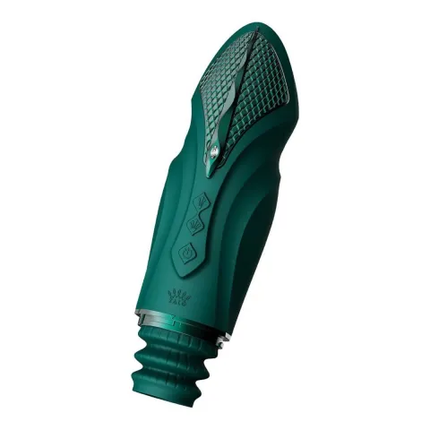 Компактная смарт-секс-машина Zalo – Sesh Turquoise Green, 2 насадки, пульт ДУ, кристалл Swarovski