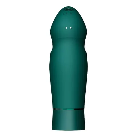 Компактная смарт-секс-машина Zalo – Sesh Turquoise Green, 2 насадки, пульт ДУ, кристалл Swarovski