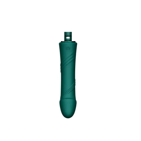 Компактная смарт-секс-машина Zalo – Sesh Turquoise Green, 2 насадки, пульт ДУ, кристалл Swarovski