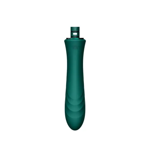 Компактная смарт-секс-машина Zalo – Sesh Turquoise Green, 2 насадки, пульт ДУ, кристалл Swarovski