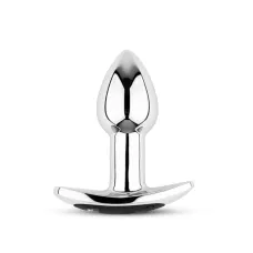 Металевий вібро-плаг - Metal Butt Plug S Vibrator USB з дистанційним керуванням