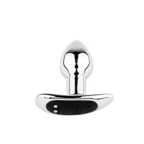 Металевий вібро-плаг - Metal Butt Plug S Vibrator USB з дистанційним керуванням