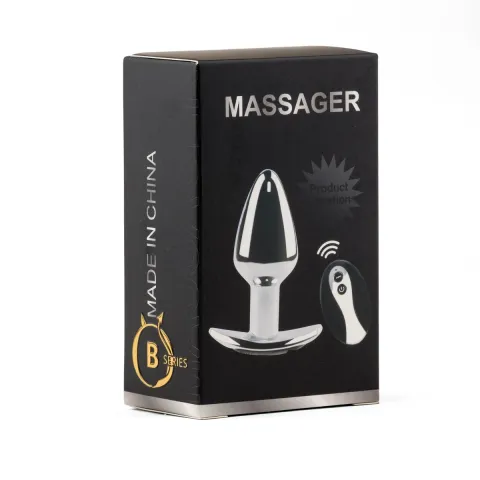 Металевий вібро-плаг - Metal Butt Plug S Vibrator USB з дистанційним керуванням
