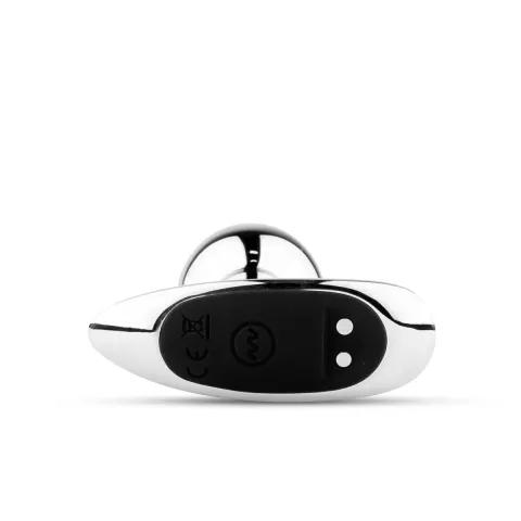 Металевий вібро-плаг - Metal Butt Plug S Vibrator USB з дистанційним керуванням