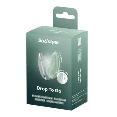М'ятний компактний вібратор краплеподібної форми Satisfyer Drop To Go, 8,5 см