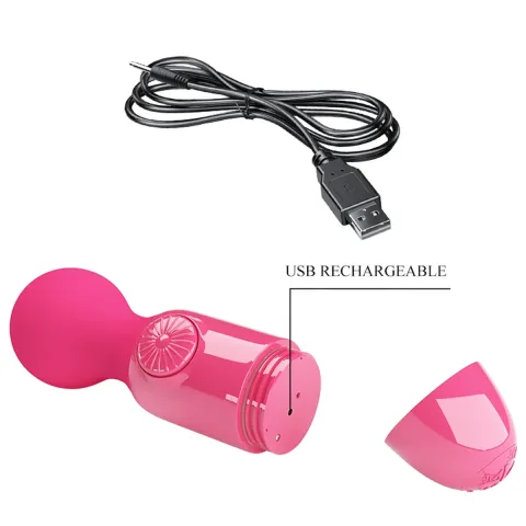 Міні-вібратор - PRETTY LOVE Mini Stick, силіконовий, рожевий, USB-заряджання