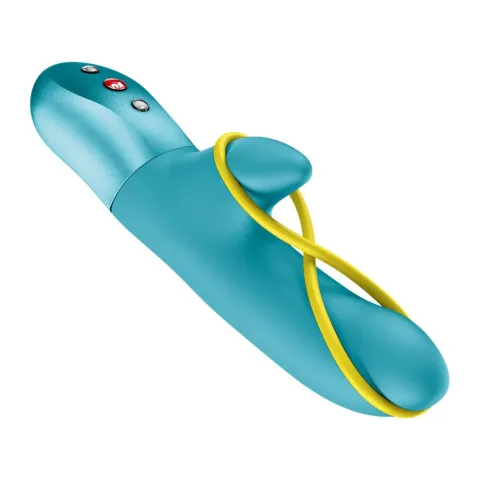 Мини-вибратор «кролик» со стимулирующей лентой Fun Factory AMORINO Aquamarine, лента съемная