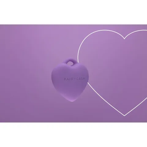 Мини-вибратор «Сердечко» FairyGasm PleasureStone violet, 9 режимов, на шнурке