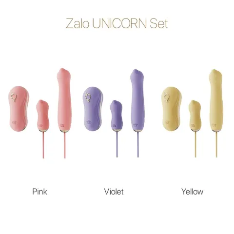 Набор 3-в-1 Zalo – UNICORN Set Pink: виброяйцо, пульсатор, вакуумный стимулятор