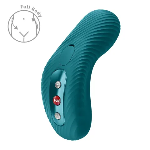 Накладний вібратор Fun Factory LAYA III Bottle Green, ефект постукування пальцем