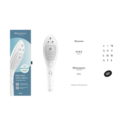 Насадка-стимулятор для душа 2 в 1 Womanizer Wave White, массажер для интимных зон