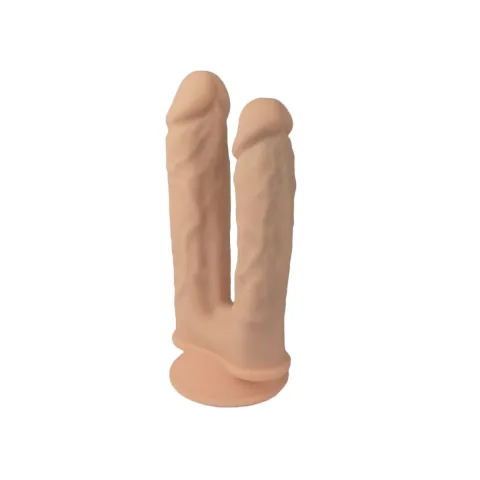 Подвійний фалоімітатор з вібрацією SilexD Double Gusto Vibro Flesh (Model 1 size 8