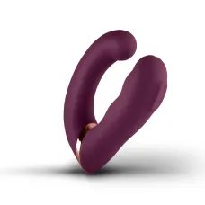 Двойной вибратор Rocks Off Gemini Burgundy, 2 мотора, 10 режимов, переменное положение ручки