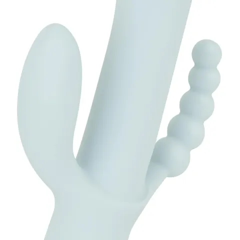Тройной вибратор Good Vibes Only – SAGE Triple Stimulation Vibe Soft Silicone – Blue, манящее движение