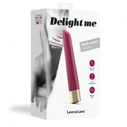 Мощный мини-вибратор Love To Love Delight Me Prune с мягким наконечником, 16 режимов работы