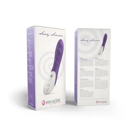 Мощный вибратор Mystim Sassy Simon Purple с двумя моторами и стимулирующим облегчением